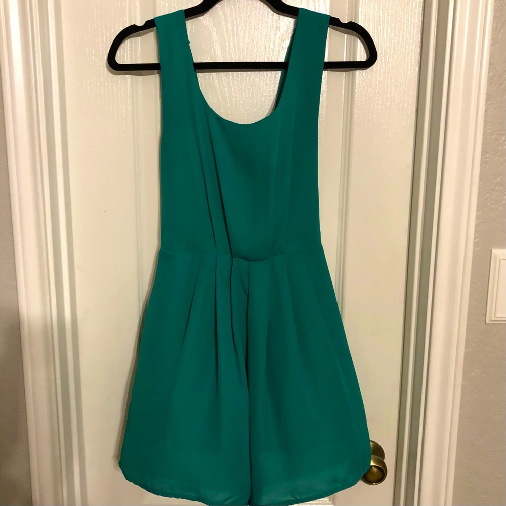 ‘Double Zero’ Womens Kelly-Green Romper Sz S